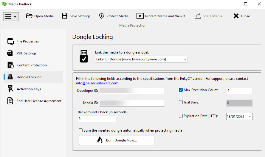 dongles media padlock